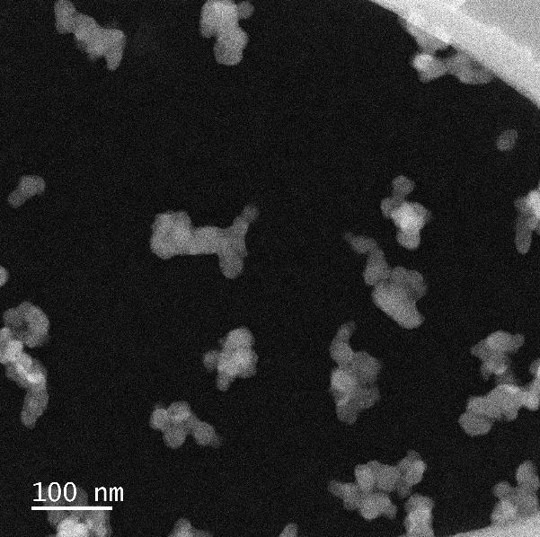 TEM of carbon nanoparticles in Metalon JR-001 dispersion